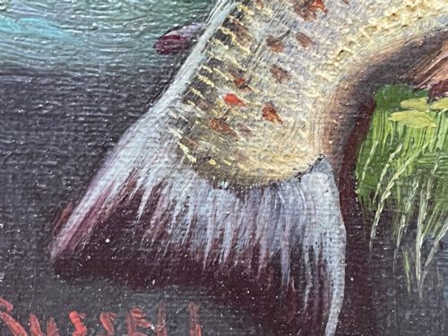 SCOTTISH OIL PAINTING BURN TROUT FISH CAUGHT BY JAMES RUSSELL - ADDITIONAL PHOTO 28