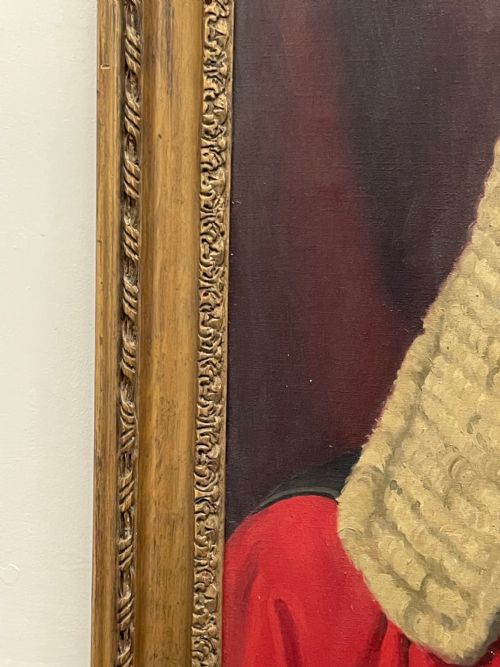 OIL PAINTING BRITISH PORTRAIT OF JUDGE PAUL STORR RED COURT DRESS ROBES - ADDITIONAL PHOTO 7