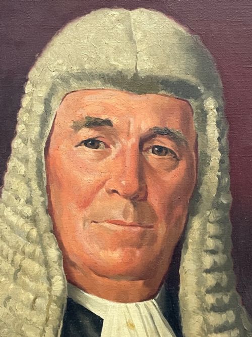 OIL PAINTING BRITISH PORTRAIT OF JUDGE PAUL STORR RED COURT DRESS ROBES - ADDITIONAL PHOTO 11