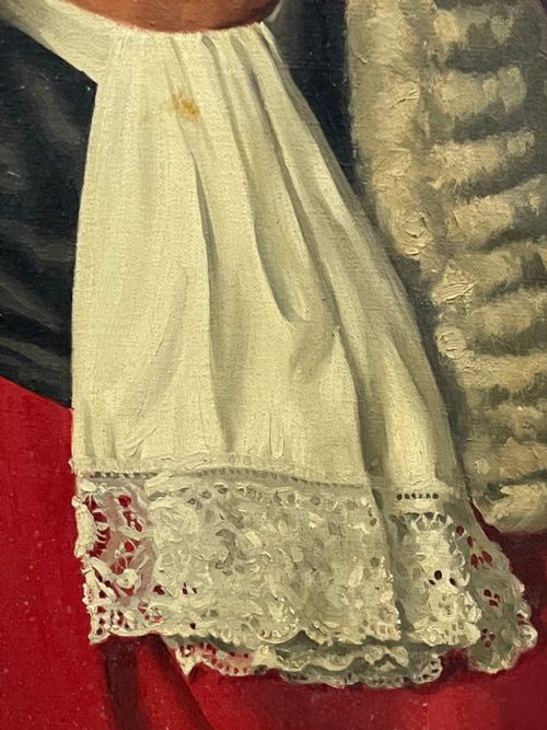 OIL PAINTING BRITISH PORTRAIT OF JUDGE PAUL STORR RED COURT DRESS ROBES - ADDITIONAL PHOTO 12