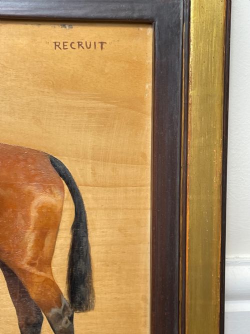 OIL PAINTING EQUINE RECRUIT BAY HUNTER HORSE BY FRANCES MABEL HOLLAMS - ADDITIONAL PHOTO 5