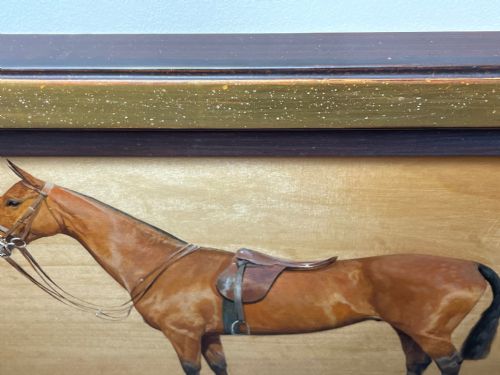 OIL PAINTING EQUINE RECRUIT BAY HUNTER HORSE BY FRANCES MABEL HOLLAMS - ADDITIONAL PHOTO 8