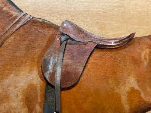 OIL PAINTING EQUINE RECRUIT BAY HUNTER HORSE BY FRANCES MABEL HOLLAMS - ADDITIONAL PHOTO 18