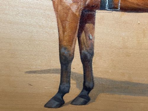 OIL PAINTING EQUINE RECRUIT BAY HUNTER HORSE BY FRANCES MABEL HOLLAMS - ADDITIONAL PHOTO 19