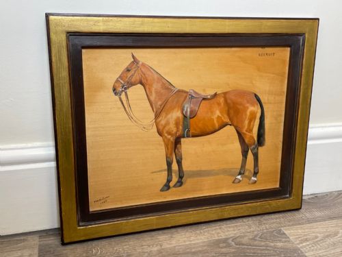 OIL PAINTING EQUINE RECRUIT BAY HUNTER HORSE BY FRANCES MABEL HOLLAMS - ADDITIONAL PHOTO 22