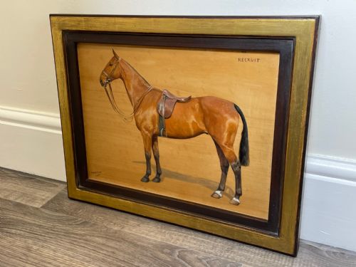 OIL PAINTING EQUINE RECRUIT BAY HUNTER HORSE BY FRANCES MABEL HOLLAMS - ADDITIONAL PHOTO 23