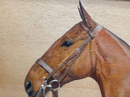 OIL PAINTING EQUINE RECRUIT BAY HUNTER HORSE BY FRANCES MABEL HOLLAMS - ADDITIONAL PHOTO 26
