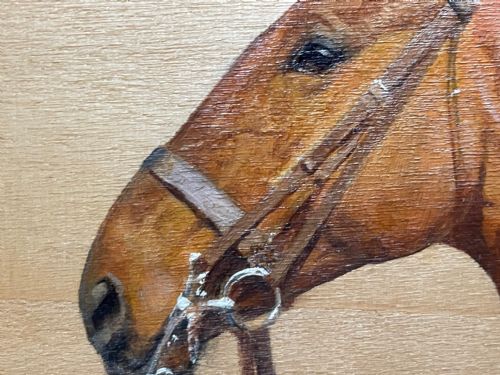 OIL PAINTING EQUINE RECRUIT BAY HUNTER HORSE BY FRANCES MABEL HOLLAMS - ADDITIONAL PHOTO 27