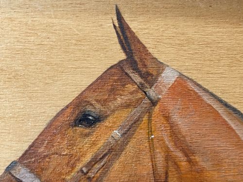OIL PAINTING EQUINE RECRUIT BAY HUNTER HORSE BY FRANCES MABEL HOLLAMS - ADDITIONAL PHOTO 28