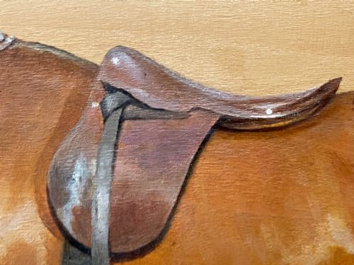 OIL PAINTING EQUINE RECRUIT BAY HUNTER HORSE BY FRANCES MABEL HOLLAMS - ADDITIONAL PHOTO 29