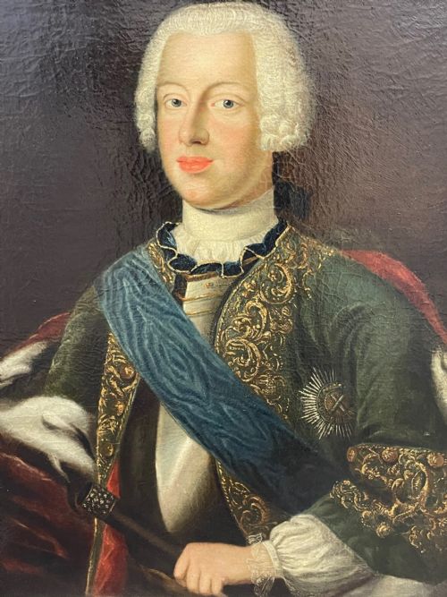 OIL PORTRAIT DUKE ANTHONY ULRICH OF BRUNSWICKLNEBURG WEARING SASH OF THE IMPERIAL ORDER OF ST ANDREW C1740 - ADDITIONAL PHOTO 6