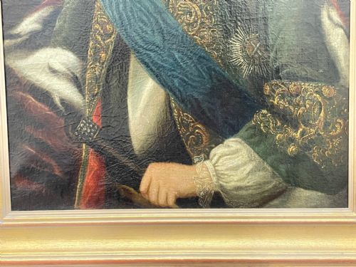 OIL PORTRAIT DUKE ANTHONY ULRICH OF BRUNSWICKLNEBURG WEARING SASH OF THE IMPERIAL ORDER OF ST ANDREW C1740 - ADDITIONAL PHOTO 10