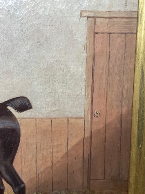 19TH CENTURY OIL PAINTING BAY HUNTER HORSE IN STABLE ALBERT CLARK SNR - ADDITIONAL PHOTO 29