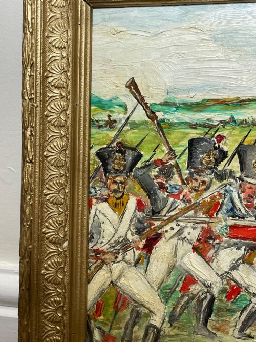 BATTLE OF WATERLOO OIL PAINTING RED COATS VS IMPERIAL OLD GUARD - ADDITIONAL PHOTO 7