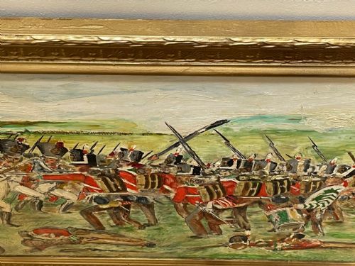 BATTLE OF WATERLOO OIL PAINTING RED COATS VS IMPERIAL OLD GUARD - ADDITIONAL PHOTO 9