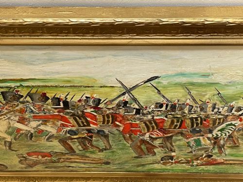 BATTLE OF WATERLOO OIL PAINTING RED COATS VS IMPERIAL OLD GUARD - ADDITIONAL PHOTO 10