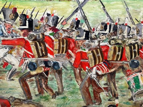 BATTLE OF WATERLOO OIL PAINTING RED COATS VS IMPERIAL OLD GUARD - ADDITIONAL PHOTO 14