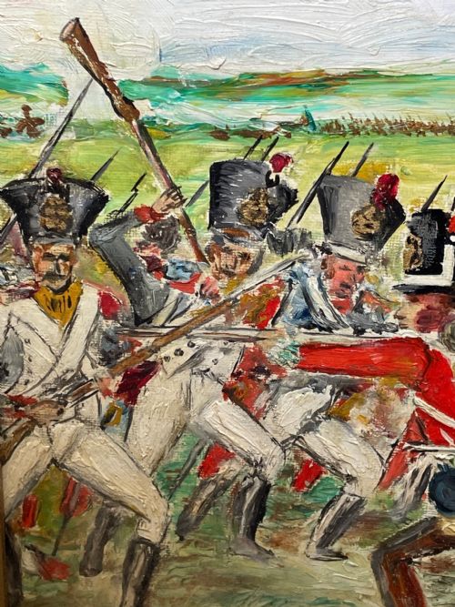 BATTLE OF WATERLOO OIL PAINTING RED COATS VS IMPERIAL OLD GUARD - ADDITIONAL PHOTO 19