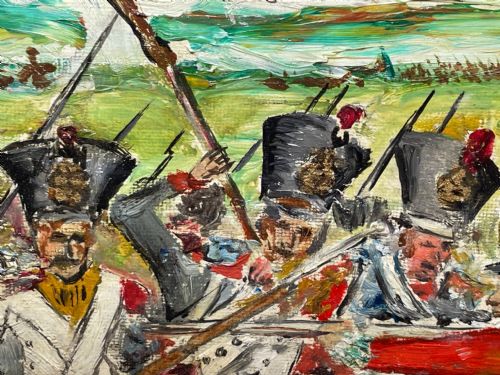 BATTLE OF WATERLOO OIL PAINTING RED COATS VS IMPERIAL OLD GUARD - ADDITIONAL PHOTO 20