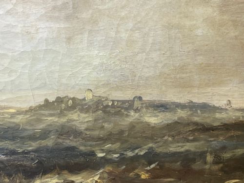 HUGE C1868 MARINE OIL PAINTING ABLAZE SINKING SHIP BY WILLIAM MCALPINE - ADDITIONAL PHOTO 21