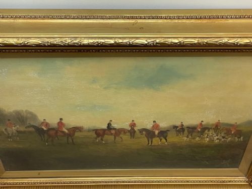 LARGE VICTORIAN HUNTING RED COATS HOUNDS PAINTING BY PHILIP H RIDEOUT - ADDITIONAL PHOTO 4