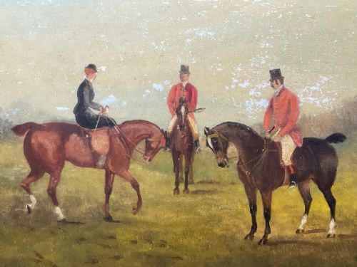 LARGE VICTORIAN HUNTING RED COATS HOUNDS PAINTING BY PHILIP H RIDEOUT - ADDITIONAL PHOTO 17