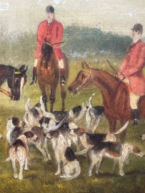 LARGE VICTORIAN HUNTING RED COATS HOUNDS PAINTING BY PHILIP H RIDEOUT - ADDITIONAL PHOTO 23