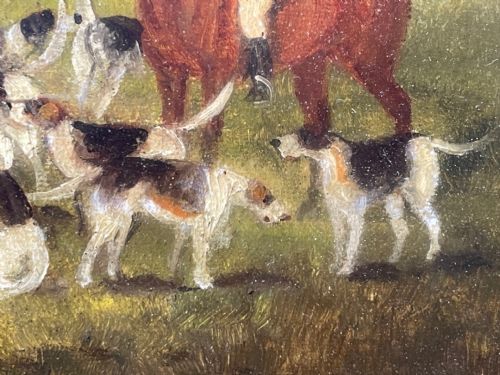 LARGE VICTORIAN HUNTING RED COATS HOUNDS PAINTING BY PHILIP H RIDEOUT - ADDITIONAL PHOTO 25