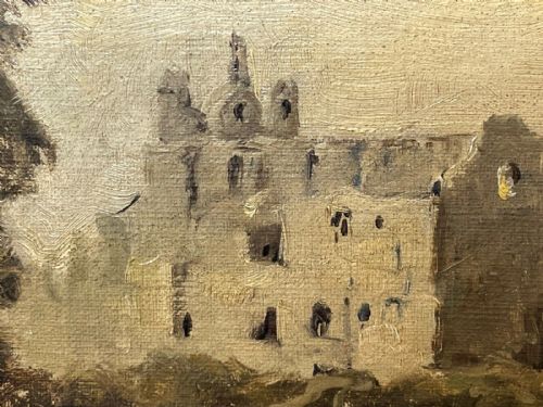 BRITISH VICTORIAN OIL PAINTING KIRKSTALL ABBEY BY JOHN WALLACE - ADDITIONAL PHOTO 2