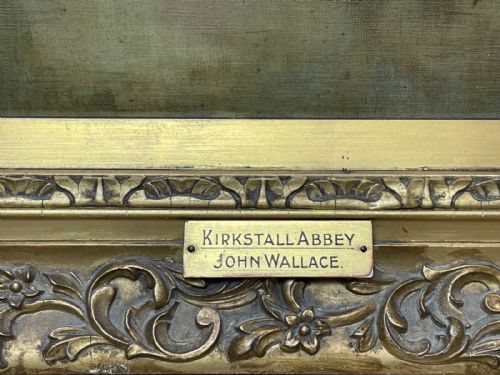 BRITISH VICTORIAN OIL PAINTING KIRKSTALL ABBEY BY JOHN WALLACE - ADDITIONAL PHOTO 5
