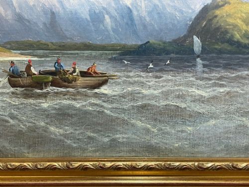VICTORIAN OIL PAINTING SCOTTISH HIGHLANDS LOCH LOMOND F W BARTHOLOMEW - ADDITIONAL PHOTO 1