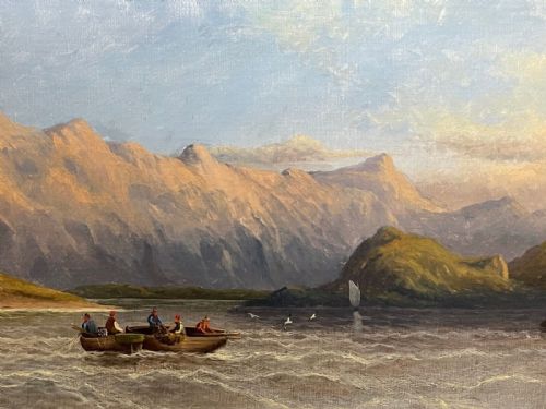 VICTORIAN OIL PAINTING SCOTTISH HIGHLANDS LOCH LOMOND F W BARTHOLOMEW - ADDITIONAL PHOTO 3