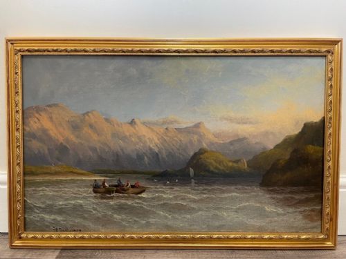 VICTORIAN OIL PAINTING SCOTTISH HIGHLANDS LOCH LOMOND F W BARTHOLOMEW - ADDITIONAL PHOTO 5