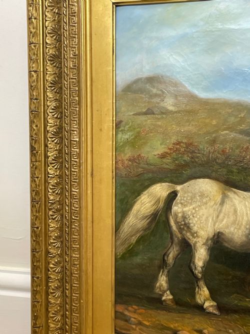 VICTORIAN OIL PAINTING HORSES ON THE ROAD TO CHESTER BY EDWARD LLOYD - ADDITIONAL PHOTO 4