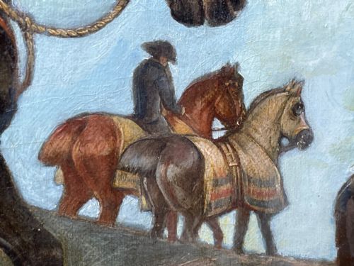 VICTORIAN OIL PAINTING HORSES ON THE ROAD TO CHESTER BY EDWARD LLOYD - ADDITIONAL PHOTO 10