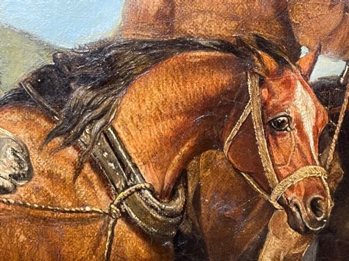 VICTORIAN OIL PAINTING HORSES ON THE ROAD TO CHESTER BY EDWARD LLOYD - ADDITIONAL PHOTO 18