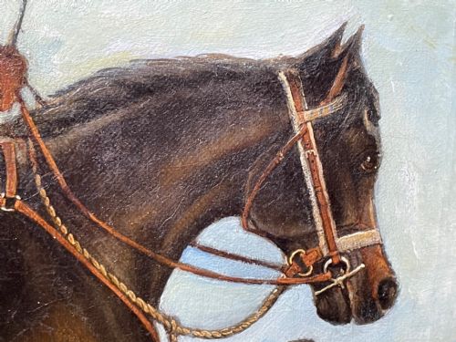 VICTORIAN OIL PAINTING HORSES ON THE ROAD TO CHESTER BY EDWARD LLOYD - ADDITIONAL PHOTO 19