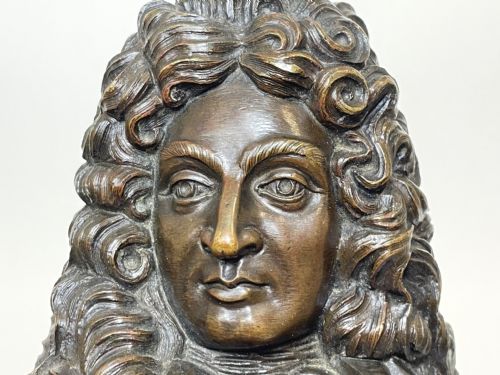 FRENCH 19TH CENTURY ANTIQUE BRONZE BUST OF LOUIS XIV - ADDITIONAL PHOTO 7