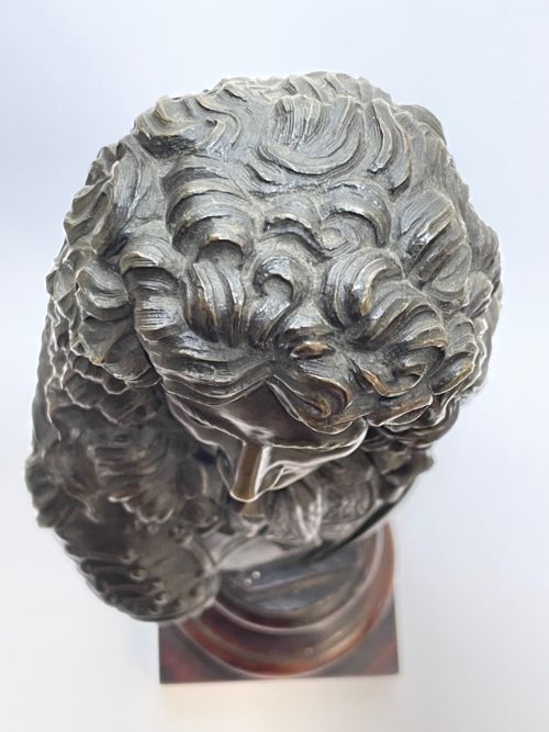 FRENCH 19TH CENTURY ANTIQUE BRONZE BUST OF LOUIS XIV - ADDITIONAL PHOTO 9