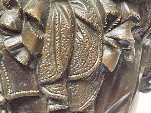 FRENCH 19TH CENTURY ANTIQUE BRONZE BUST OF LOUIS XIV - ADDITIONAL PHOTO 17