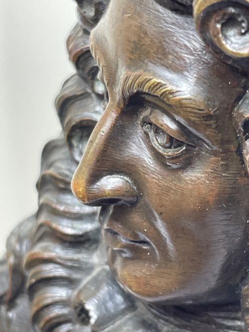 FRENCH 19TH CENTURY ANTIQUE BRONZE BUST OF LOUIS XIV - ADDITIONAL PHOTO 21