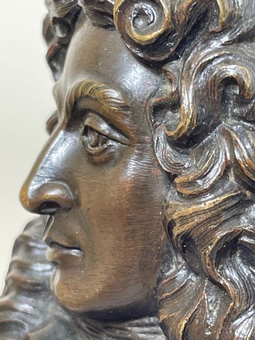 FRENCH 19TH CENTURY ANTIQUE BRONZE BUST OF LOUIS XIV - ADDITIONAL PHOTO 22