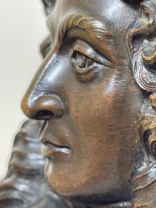 FRENCH 19TH CENTURY ANTIQUE BRONZE BUST OF LOUIS XIV - ADDITIONAL PHOTO 23