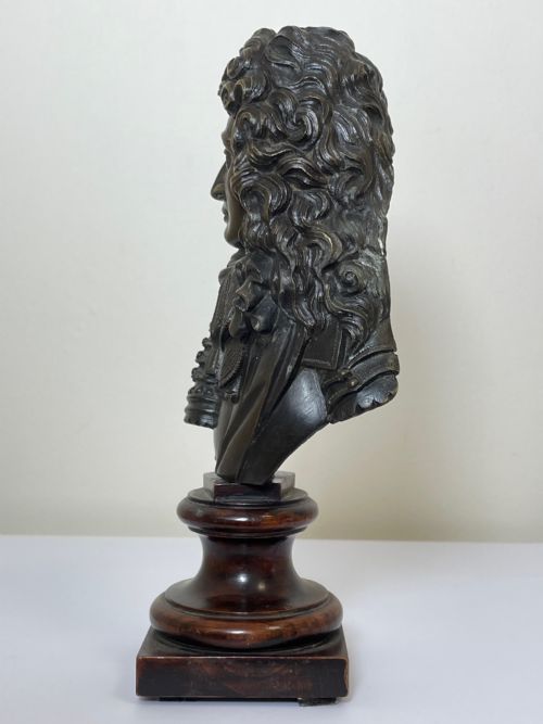 FRENCH 19TH CENTURY ANTIQUE BRONZE BUST OF LOUIS XIV - ADDITIONAL PHOTO 26