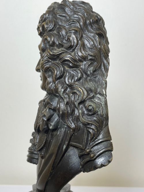 FRENCH 19TH CENTURY ANTIQUE BRONZE BUST OF LOUIS XIV - ADDITIONAL PHOTO 28