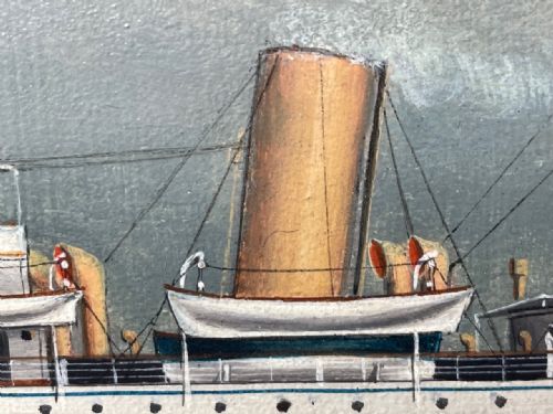 ANGLO CHINESE MARINE OIL PAINTING HMS ALACRITY SCHOONER STEAM SHIP - ADDITIONAL PHOTO 18