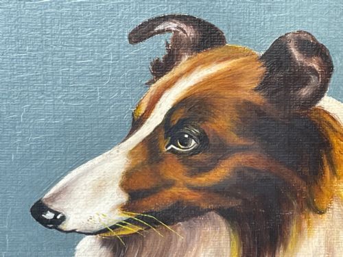 OIL PAINTING ROUGH COLLIE DOGS FOLLOWER OF BENEDICT ANGELL HYLAND - ADDITIONAL PHOTO 13