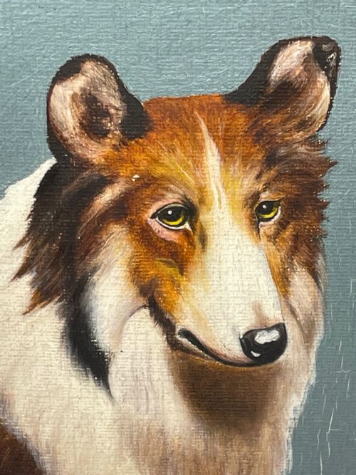 OIL PAINTING ROUGH COLLIE DOGS FOLLOWER OF BENEDICT ANGELL HYLAND - ADDITIONAL PHOTO 14
