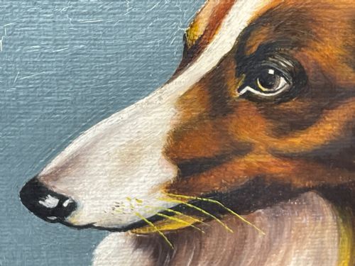 OIL PAINTING ROUGH COLLIE DOGS FOLLOWER OF BENEDICT ANGELL HYLAND - ADDITIONAL PHOTO 16