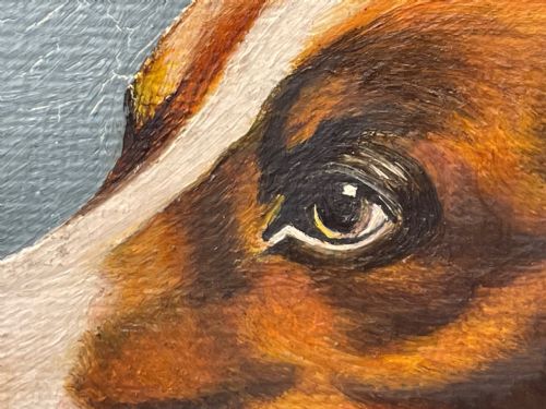 OIL PAINTING ROUGH COLLIE DOGS FOLLOWER OF BENEDICT ANGELL HYLAND - ADDITIONAL PHOTO 19